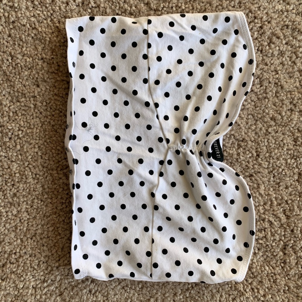 Polka dot tube crop top